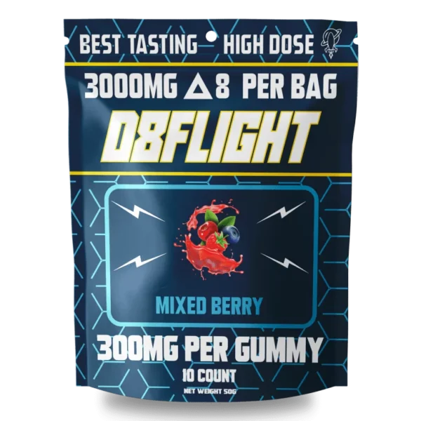 High Dose 3000mg D8 Gummies – Mixed Berry